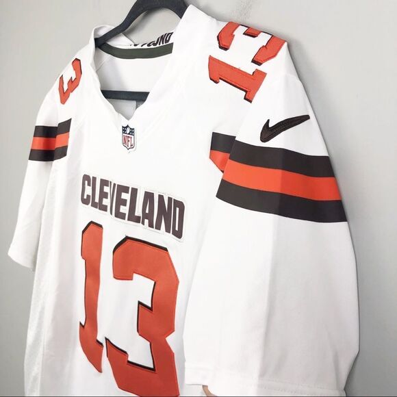 NFL x NIKE | NWT CLEVELAND BROWNS Beckham Jr On Field White Jersey Size Medium - Picture 3 of 10